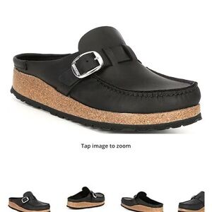 Birkenstock Black Leather Slip-On Mules